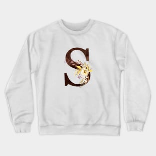 Floral Monogram S Lovely Autumn Foliage Crewneck Sweatshirt